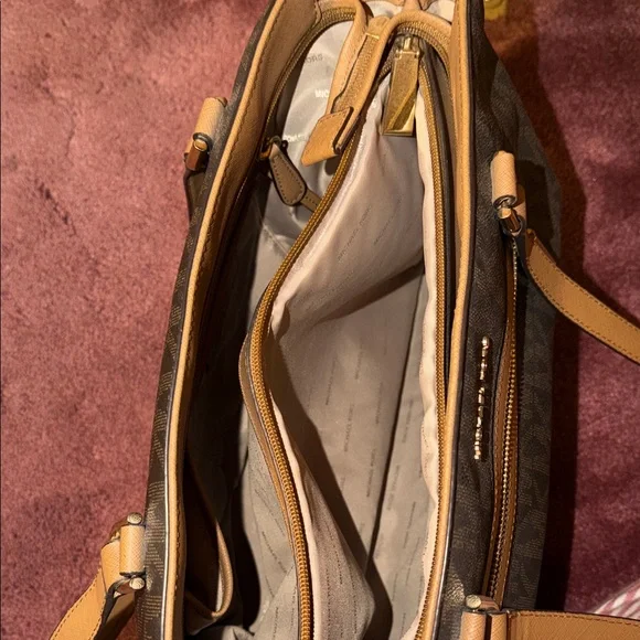 Michael Kors Black and Tan Signature Tote - Picture 7 of 11